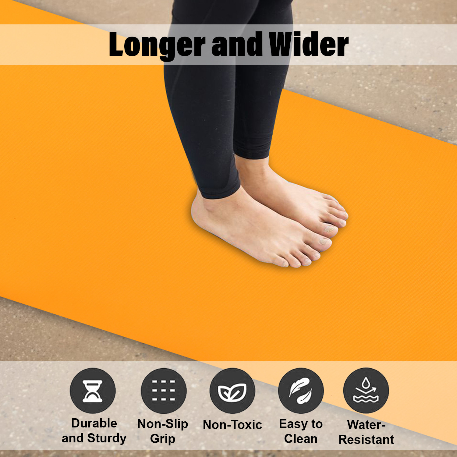 Kuber Industries Yoga Mat  Eva Foam Workout Mat  Anti-Skid Floor Exercise Mat  Carpet Mat for Gym-Fitness  Yoga Mat for Women  Yoga Mat for Men  6 MM  Orange