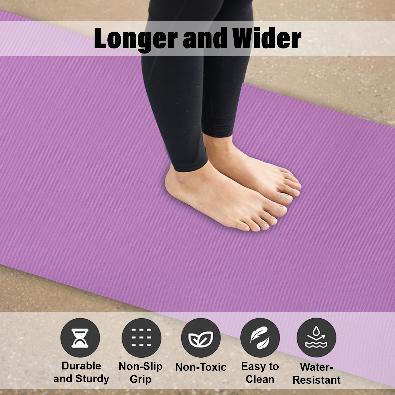 Kuber Industries Yoga Mat  Eva Foam Workout Mat  Anti-Skid Floor Exercise Mat  Carpet Mat for Gym-Fitness  Yoga Mat for Women  Yoga Mat for Men  6 MM  Purple