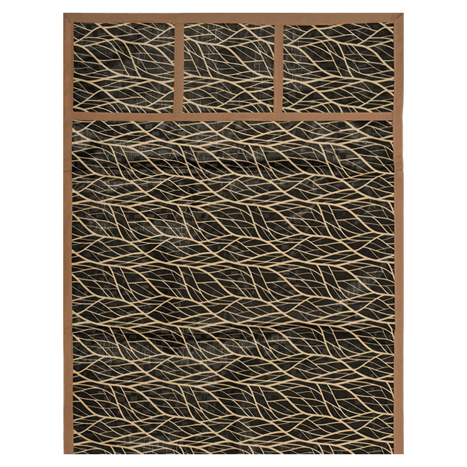 Kuber Industries Zebra Print PVC Fridge Top Cover With 6 Utility Side Pockets (Black)
