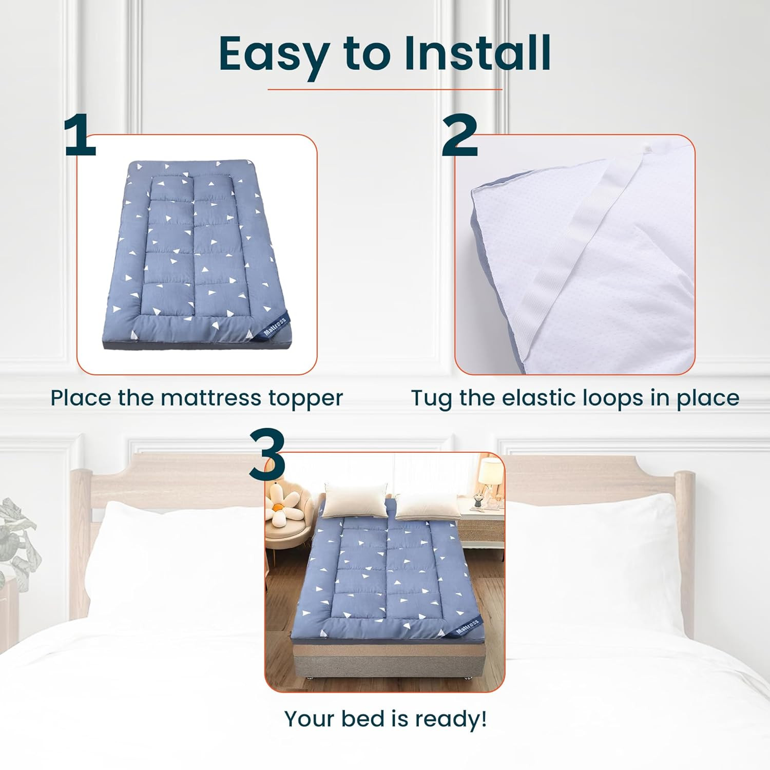 Kuber IndustriesMattress Topper/Padding|Mattress For Comfortable Sleep 3 x 6.5 Feet|Blue