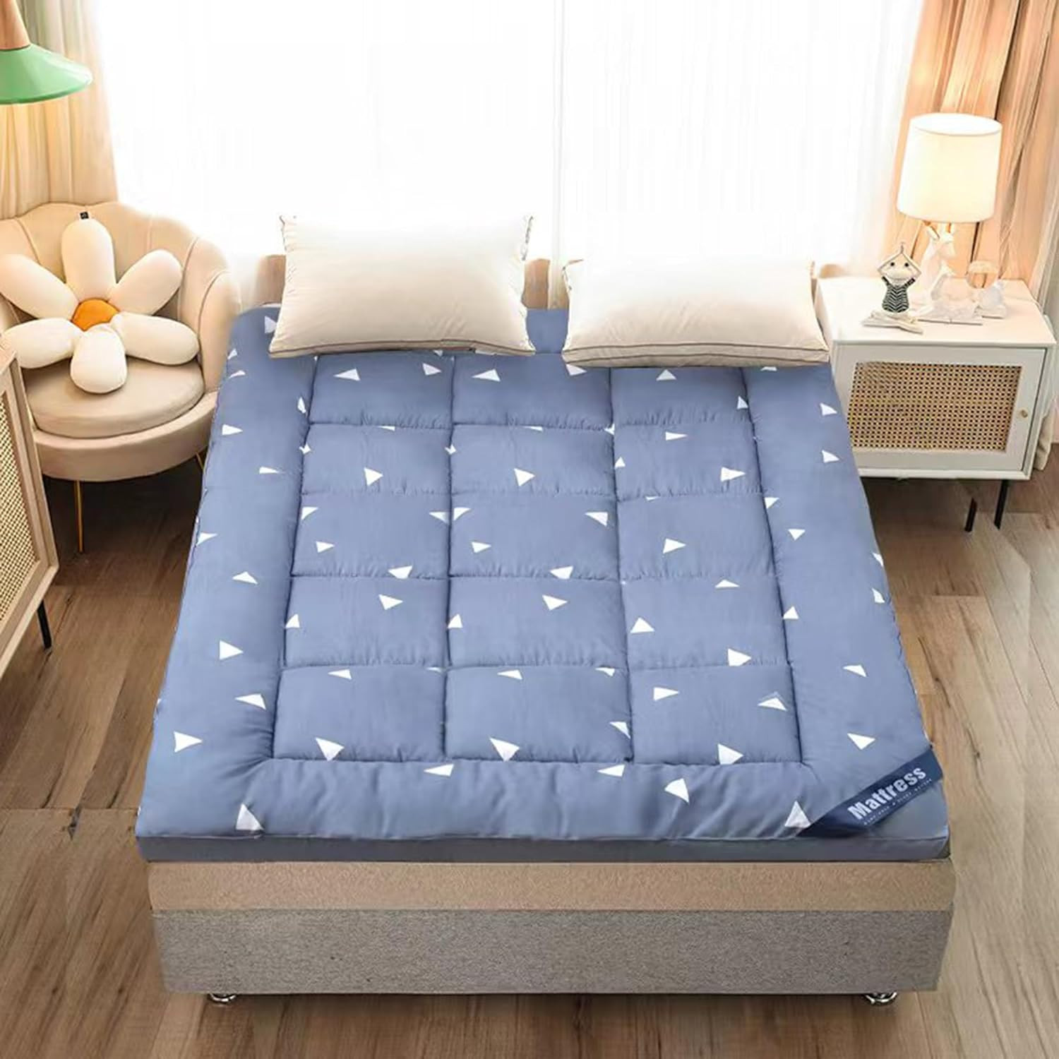 Kuber IndustriesMattress Topper/Padding|Mattress For Comfortable Sleep 4 x 6 Feet|Blue