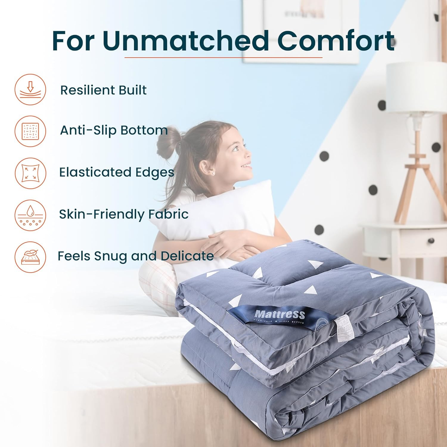 Kuber IndustriesMattress Topper/Padding|Mattress For Comfortable Sleep 4 x 6 Feet|Blue