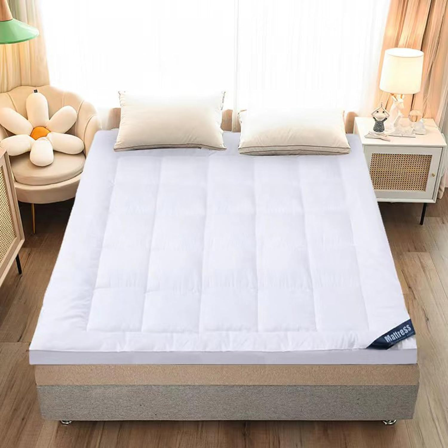 Kuber IndustriesMattress Topper/Padding|Mattress For Comfortable Sleep 6 x 6 Feet|WHITE