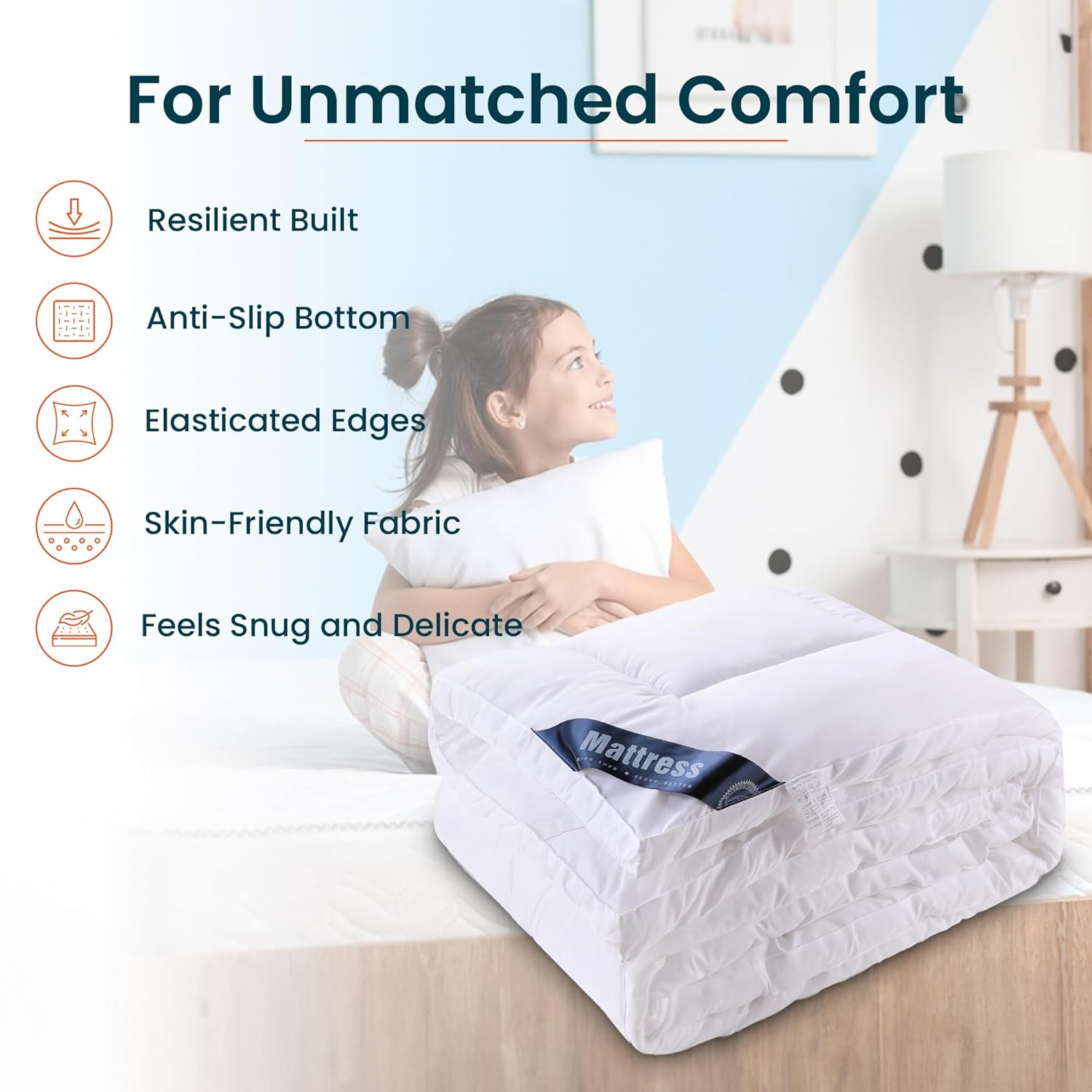 Kuber IndustriesMattress Topper/Padding|Mattress For Comfortable Sleep 6 x 6 Feet|WHITE