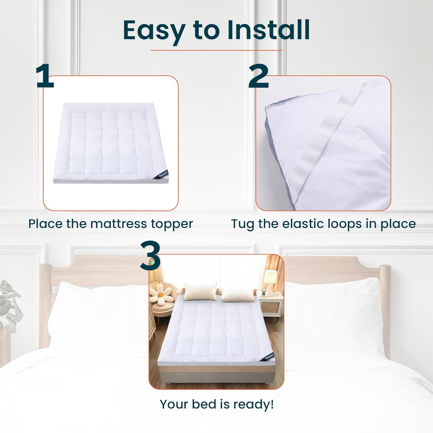 Kuber IndustriesMattress Topper/Padding|Mattress For Comfortable Sleep 6 x 6 Feet|WHITE
