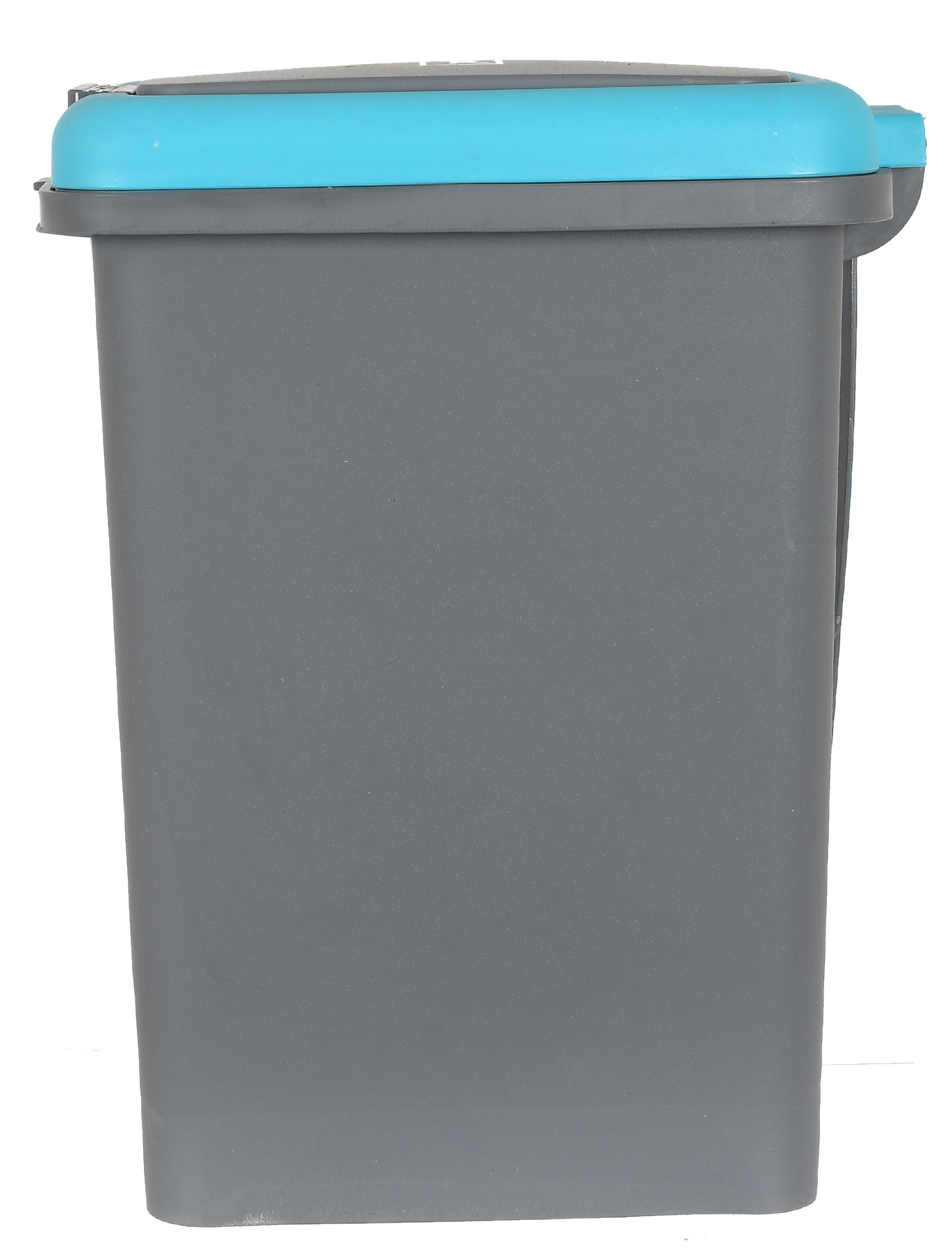 Kuber IndustriesPortable 6.5 Ltr Plastic Push And Pedal Dustbin With Lid Garbage Bins for Home Office (Grey & Blue)