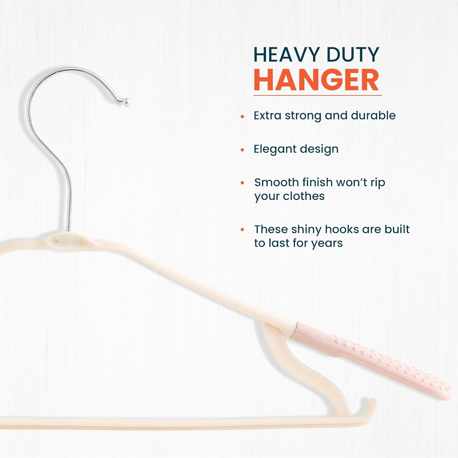 Kuber IndustriesPP Cloth Hanger Set of 5 With Zinc Plated Steel Hook (Pink)