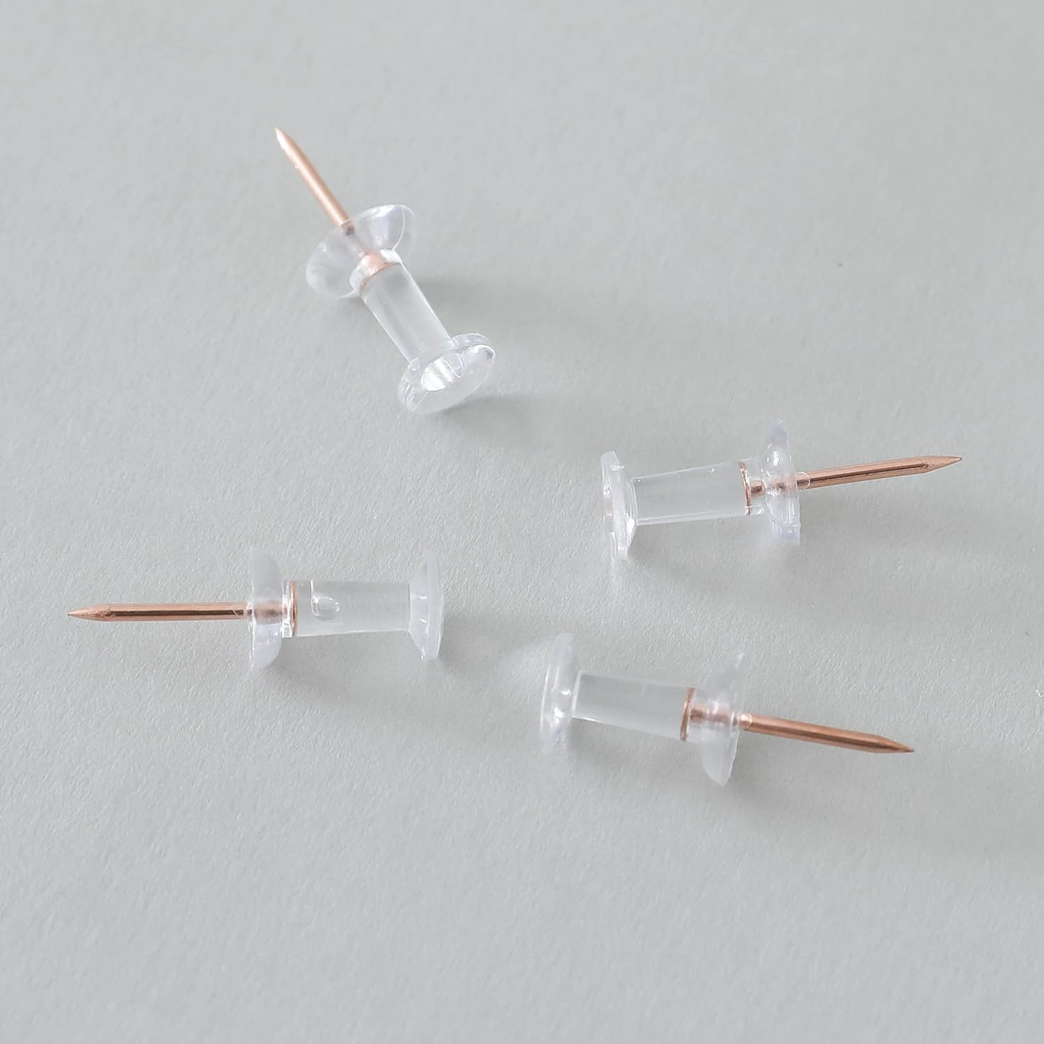Kuber IndustriesRose Gold Needle Push Pins Tacks|Heavy-Duty Notice Board Pins|200 (Transparent)