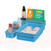 Kuber Industriest Plastic Interlocking Desk Drawer Organizer Trays for Home and Office | Cutlery Tray for Kitchen Drawers Organisers | Vanity, Makeup and Dressing Table Organiser | Blue