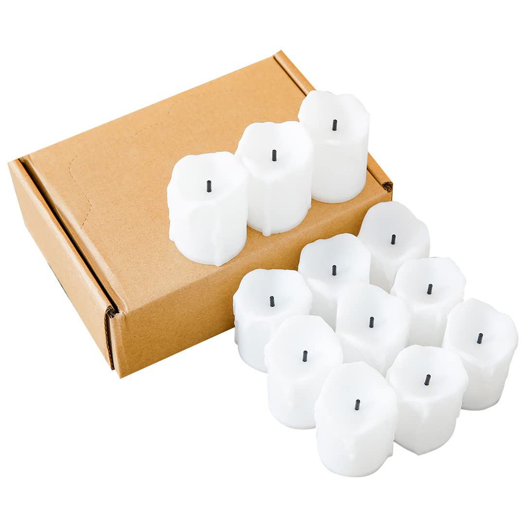 Kuber LED Candles for Home Decoration |Battey Operated |Flameless Yellow Light | Diwali Lights for Home Decoration, Along with Other Festivities & Parties| Pack of 12