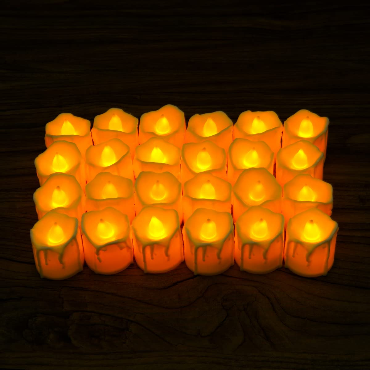 Kuber LED Candles for Home Decoration |Battey Operated |Flameless Yellow Light |Diwali Lights for Home Decoration, Along with Other Festivities & Parties | Pack of 24, Yellow
