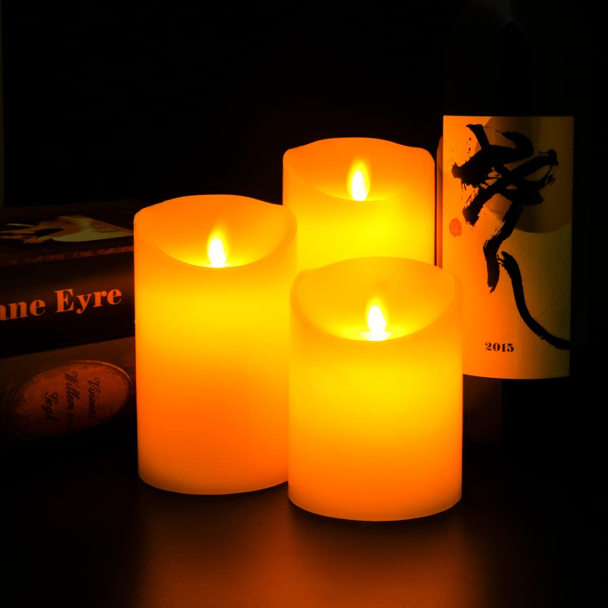 Kuber LED Candles for Home Decoration|Battey Operated|Flameless Yellow Light| Diwali Lights for Home Decoration,Along with Other Festivities & Parties|Pack of 3 |White