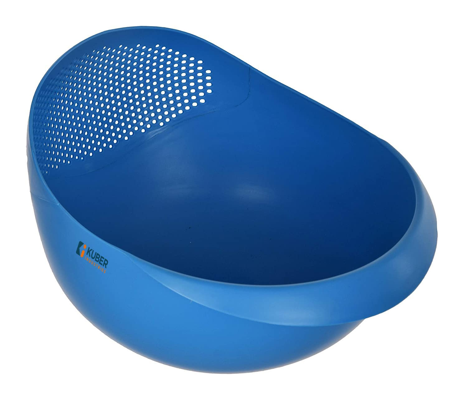 Kuber Mart Industries Pvt. Ltd. Colander|Durable Plastic Unbreakable Strainer|BPA Free Washing Bowl for Vegetable,Noodles,Pasta,(Blue)