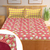 kuber Micro 130 GSM Double Fitted Rust Printed bedsheet