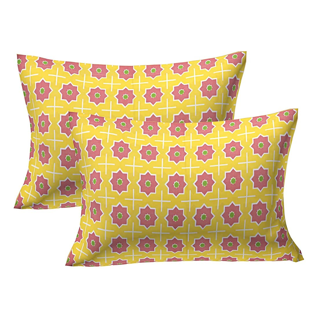 kuber Micro 130 GSM Double Fitted Rust Printed bedsheet