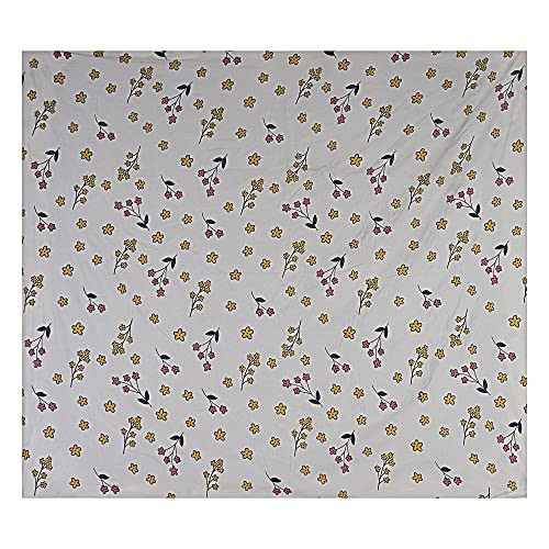 kuber Micro 130 GSM Double Fitted White Printed bedsheet