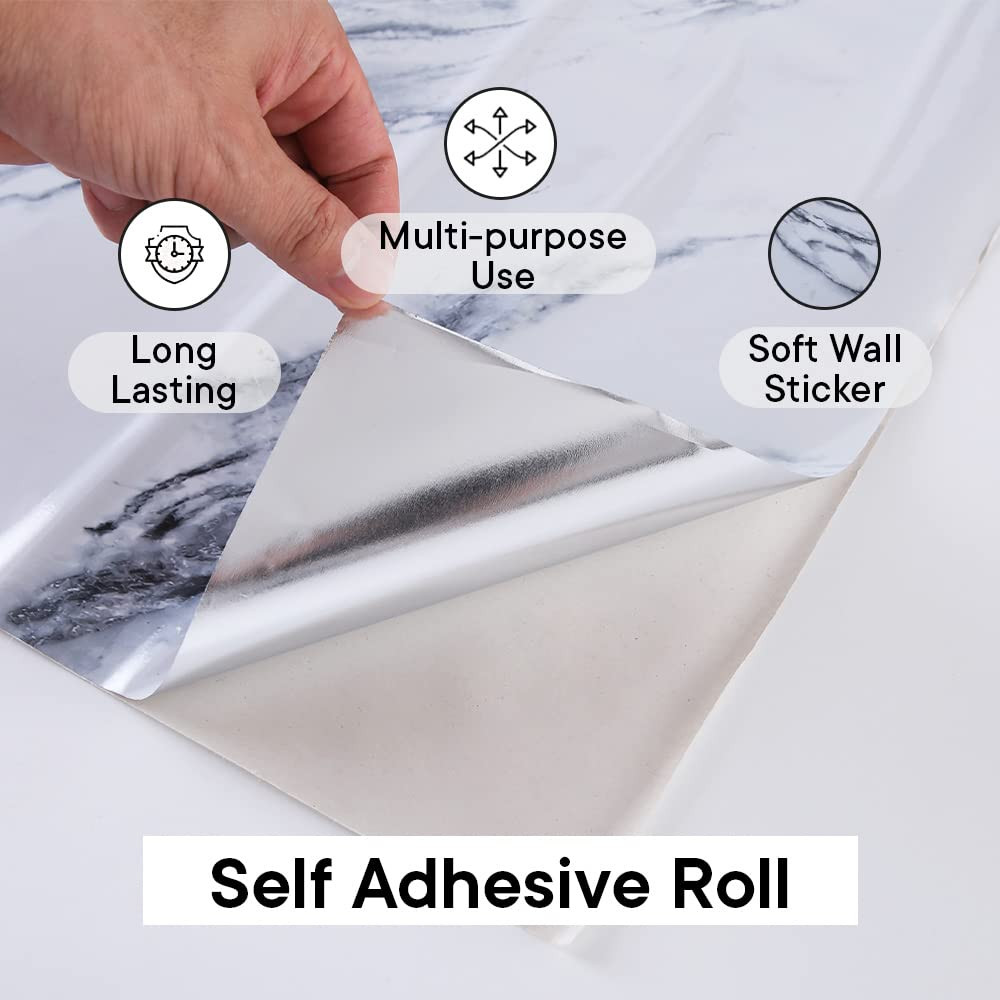 Kuber PET Wallpaper For Walls And Furniture Of The Living, Bedroom, And Kitchen I Self-Adhesive, Oilproof, Heat Resistant And Waterproof I DIY Marble Designer Wall Sticker I Pack Of 1 Roll, 60cmx500cm