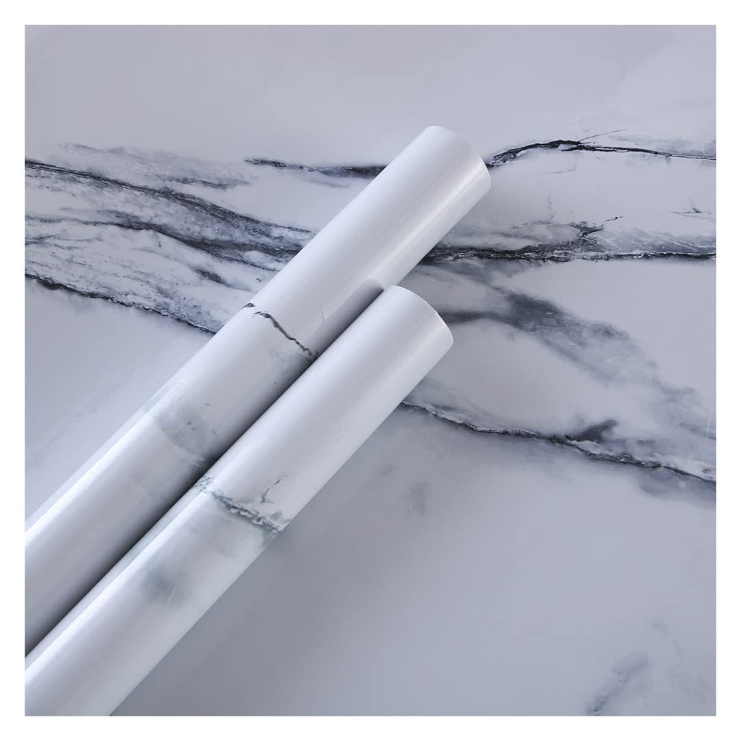 Kuber PET Wallpaper for Walls and Furniture of The Living, Bedroom, and Kitchen I Self-Adhesive, Oilproof, and Waterproof I DIY Marble Designer Wall Sticker |Pack of 2 Rolls, 60cmx300cm