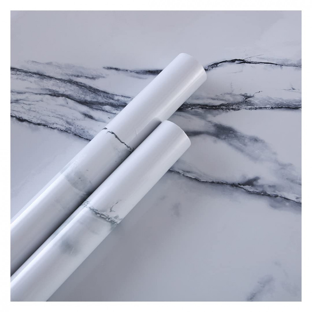 Kuber PET Wallpaper for Walls and Furniture of The Living, Bedroom, and Kitchen I Self-Adhesive, Oilproof, and Waterproof I DIY Marble Designer Wall Sticker |Pack of 2 Rolls, 60cmx300cm