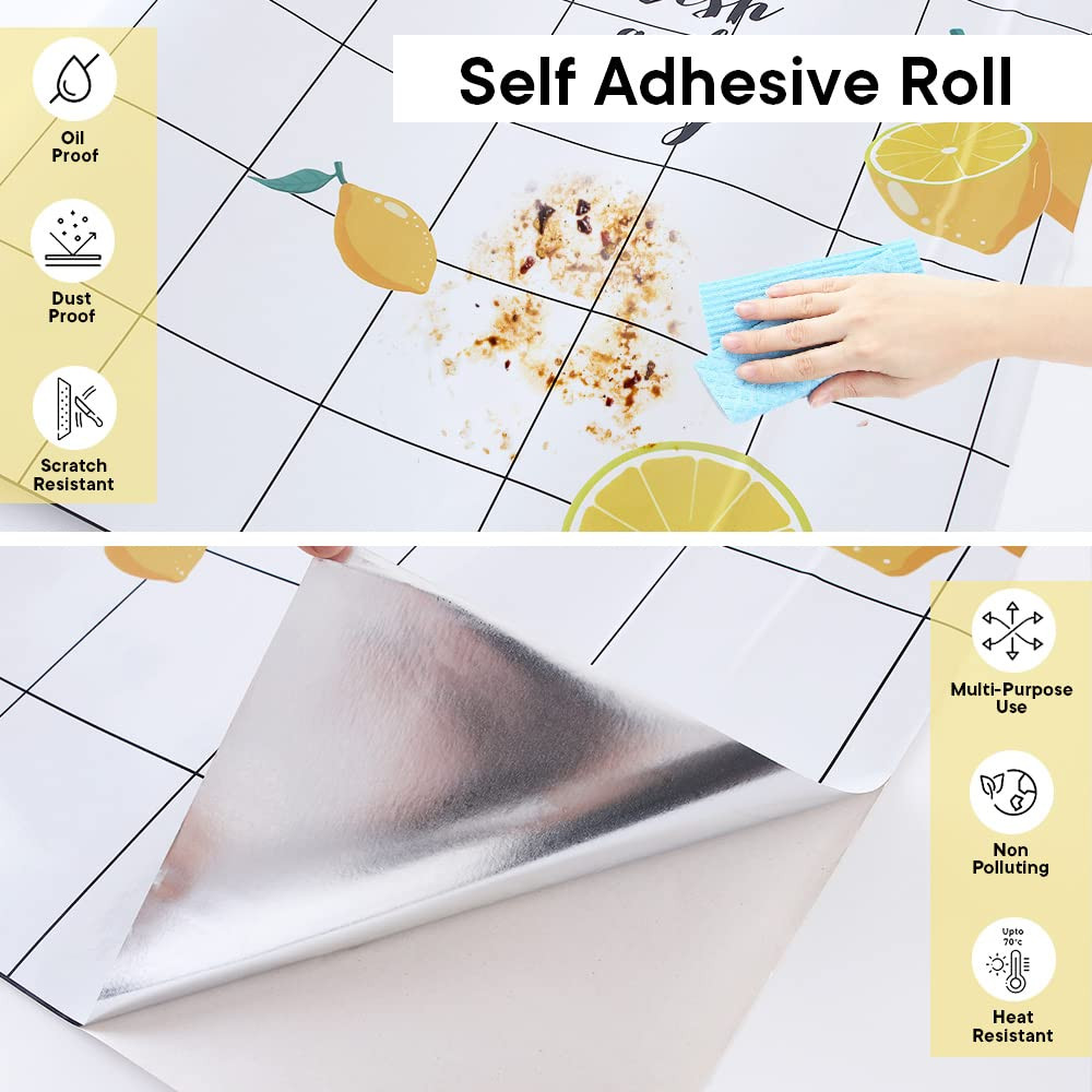 Kuber PET Wallpaper for Walls in Kidâ€™s Room and Kitchen | Self-Adhesive, Oilproof, Heat Resistant and Waterproof I DIY Designer Wall Sticker I Pack of 2 Rolls, 60cmx300cm