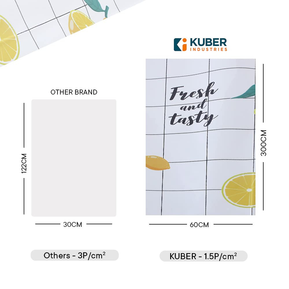 Kuber PET Wallpaper for Walls of Kidâ€™s Room and Kitchen I Self-Adhesive, Oilproof, Heat Resistant and Waterproof I DIY Designer Wall Sticker I Pack of 1 Roll, 60cmx500cm