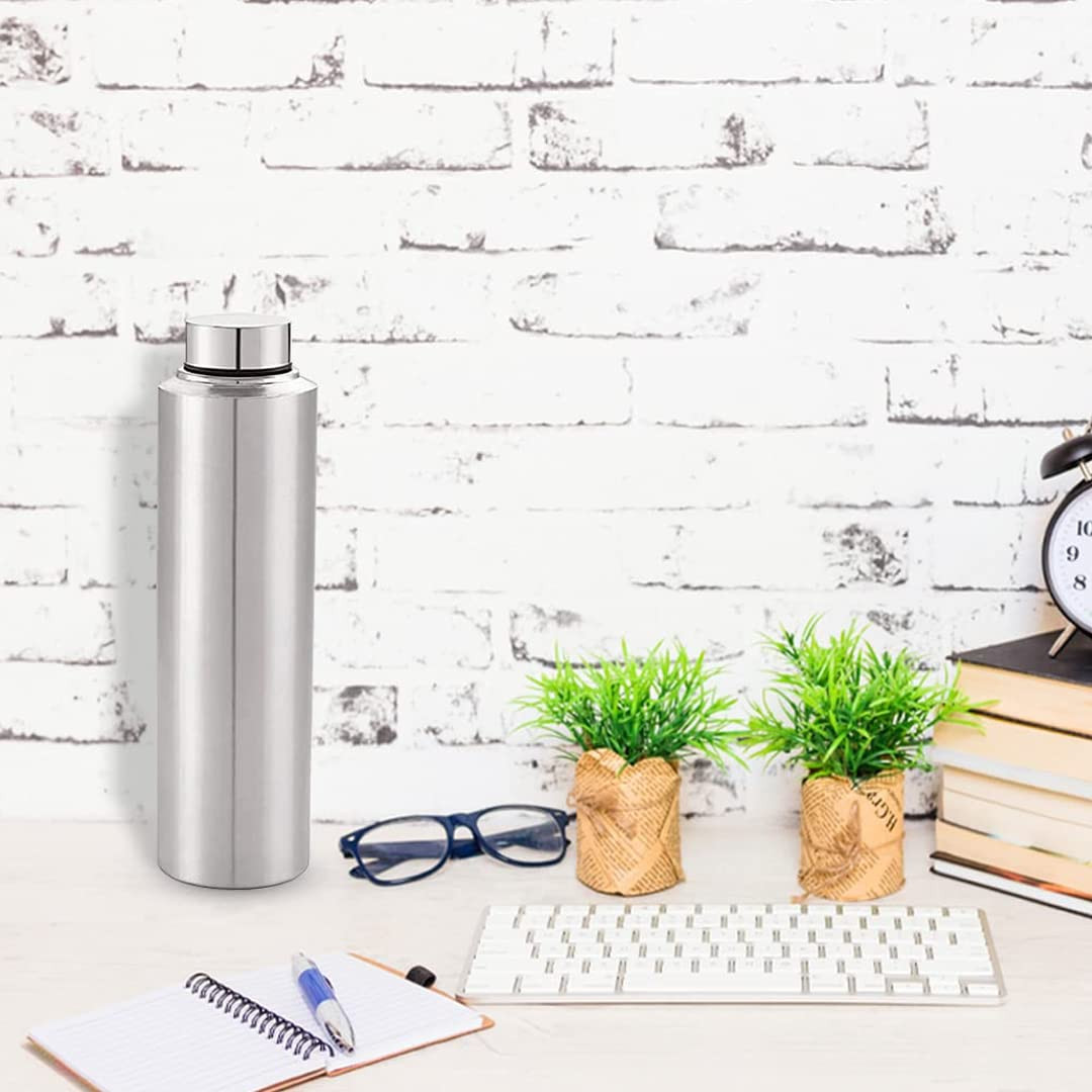 Kuber Stainless Steel Refrigerator Water Bottle | 1 Litre, Pack of 6 I Food Grade, BPA Free Lid, Non-Toxic, Rust Free | Airtight, Leak Proof & Odour Free | Water Bottle Set of 6