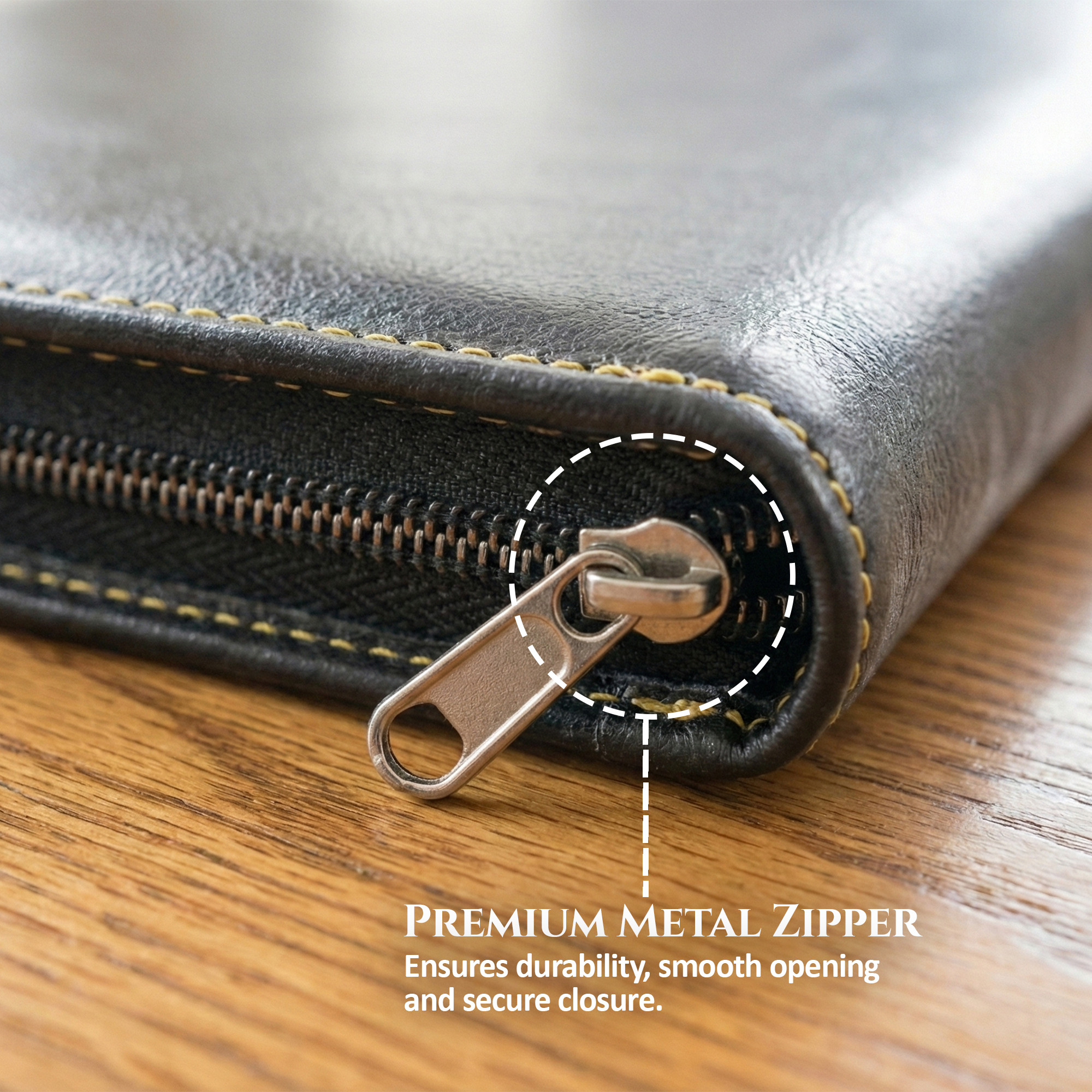 Leather Document File Folder with Handle A4 Certificate HolderTablet Pocket2 Ring Binder with Multiple Card Slots  Black