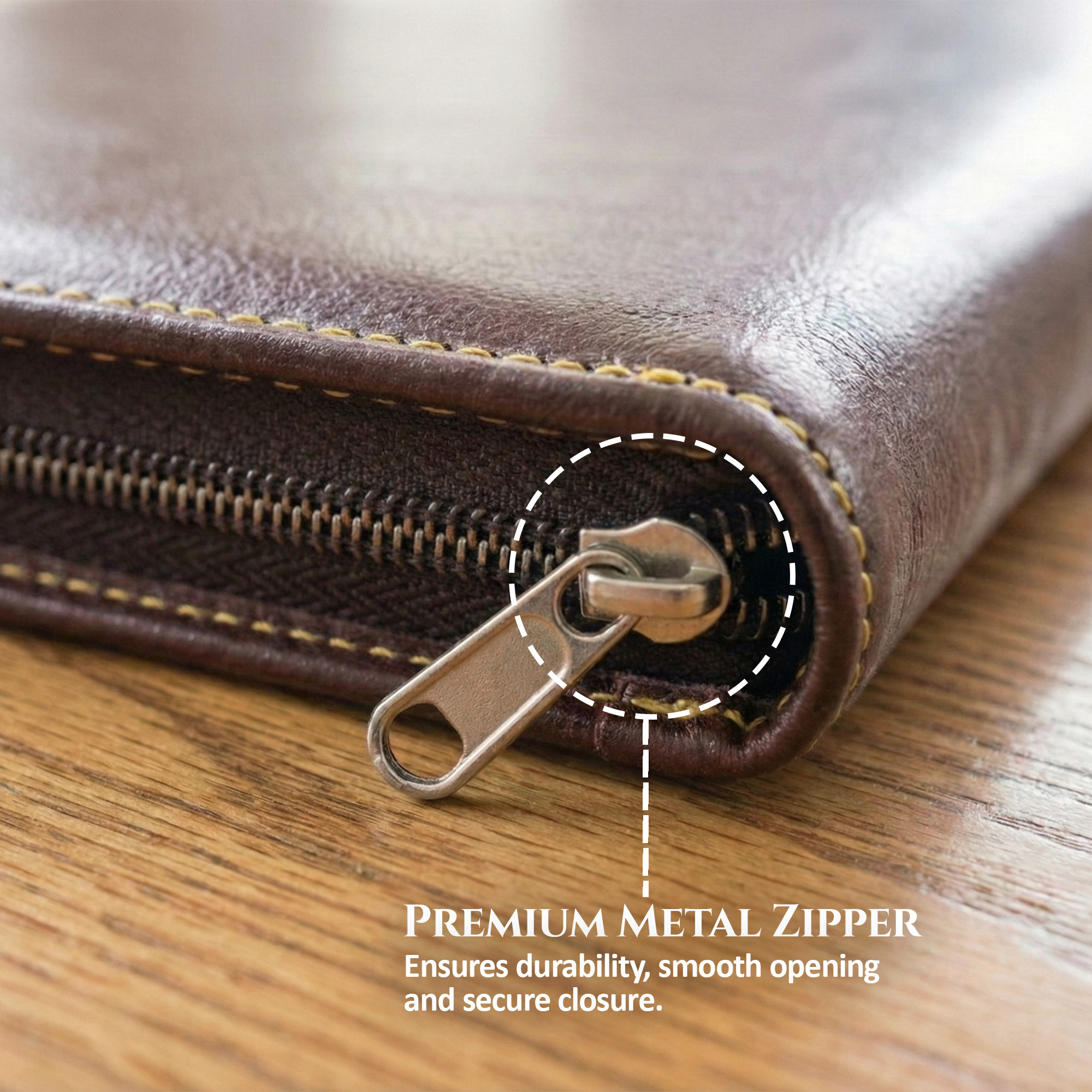 Leather Document File Folder with Handle A4 Certificate HolderTablet Pocket2 Ring Binder with Multiple Card Slots  Dark Brown