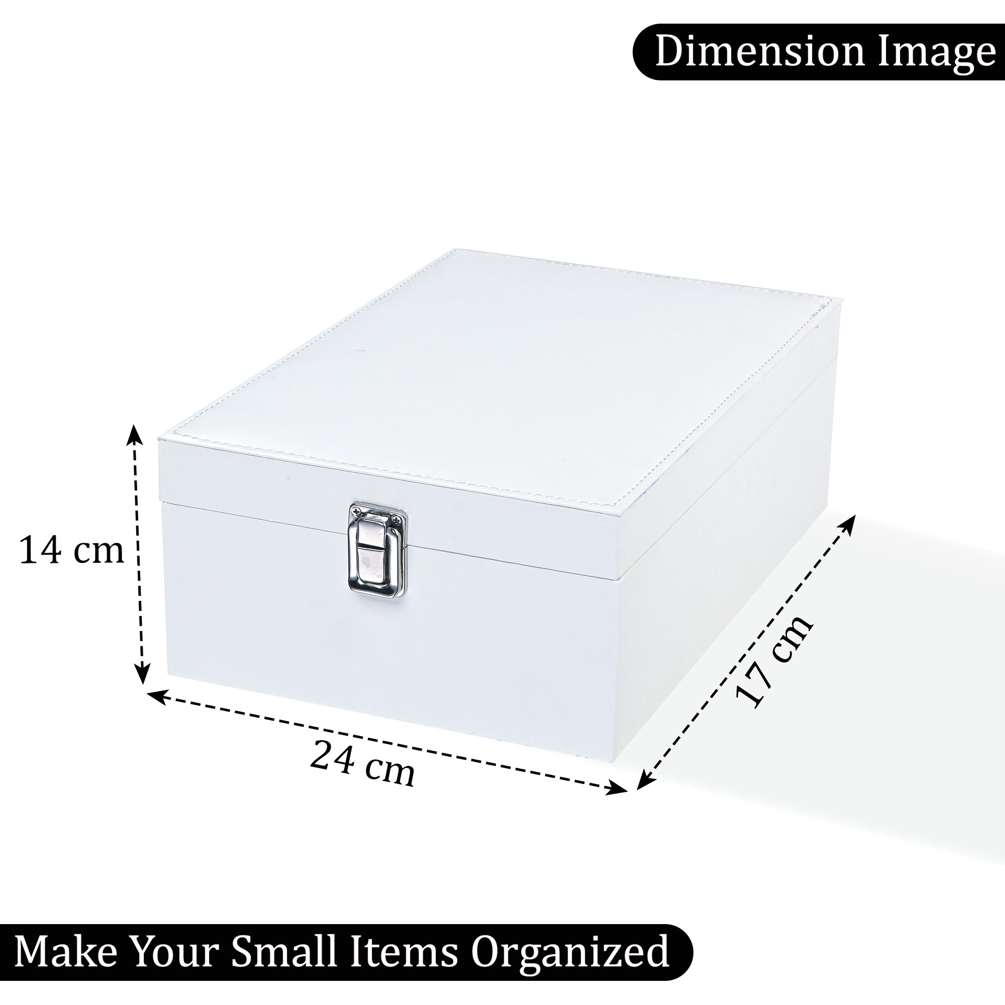 Leather Jewelry OrganizerDisplay Box for Rings Earrings Necklaces  Storage Case with Secure Lock  Ideal Gift for Women  Girls  White