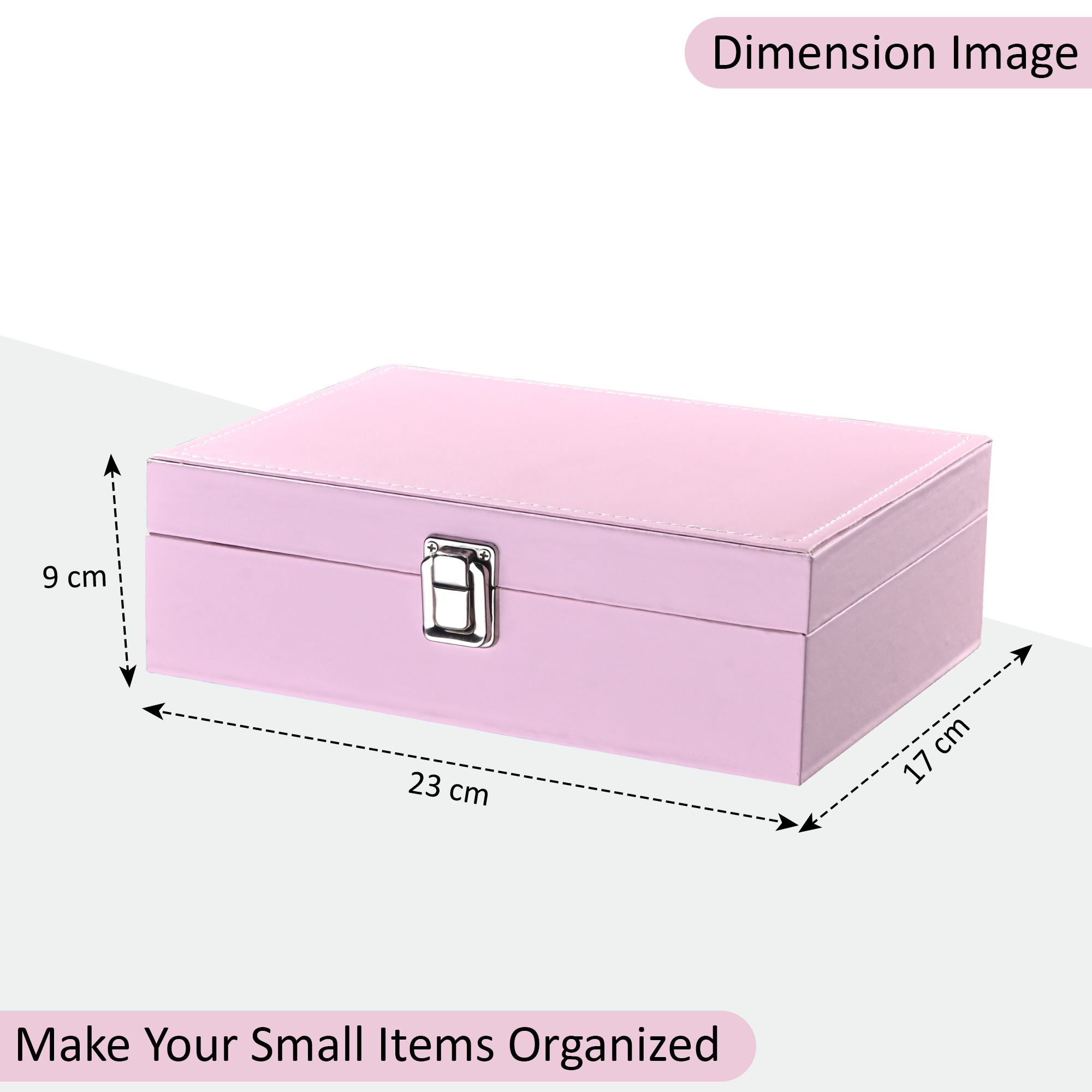 Leather Jewelry OrganizerDisplay Box for Rings Earrings Necklaces  Storage Case with Secure Lock  Ideal Gift for Women  Girls  Pink