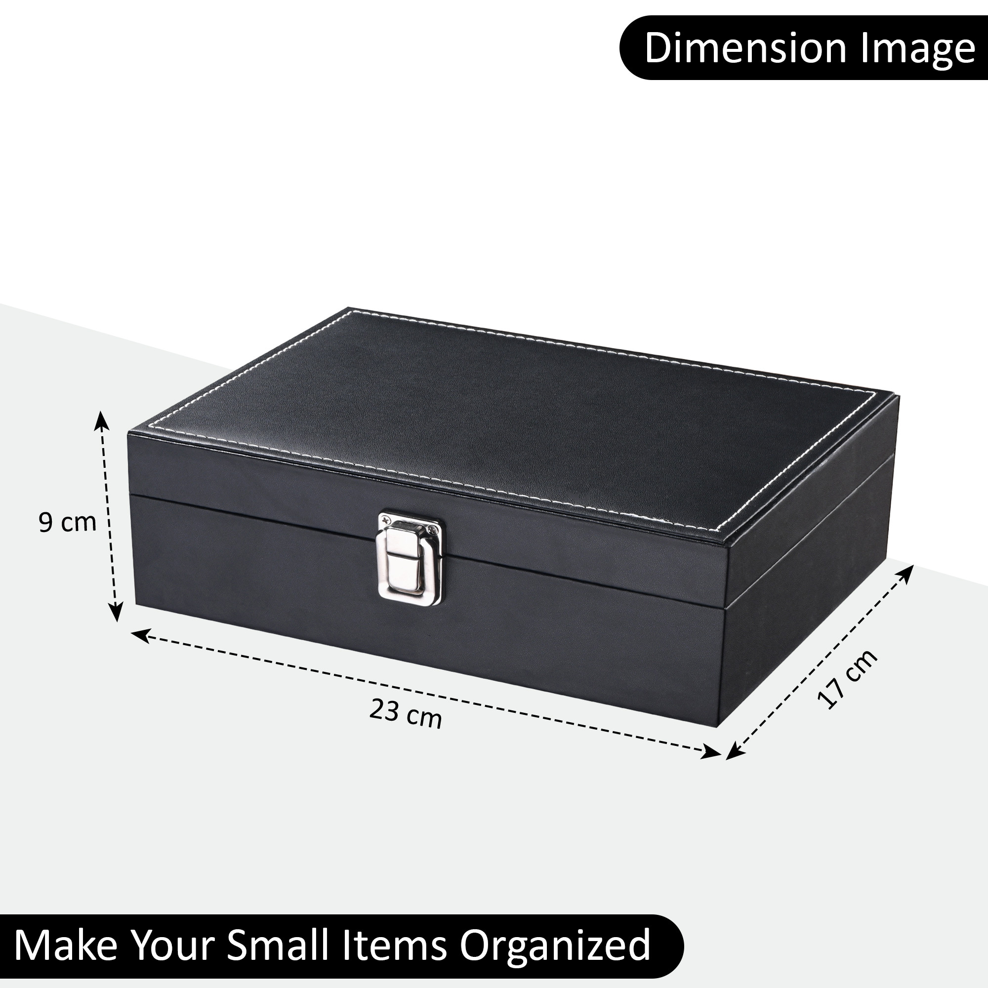 Leather Jewelry OrganizerDisplay Box for Rings Earrings Necklaces  Storage Case with Secure Lock  Ideal Gift for Women  Girls  Black