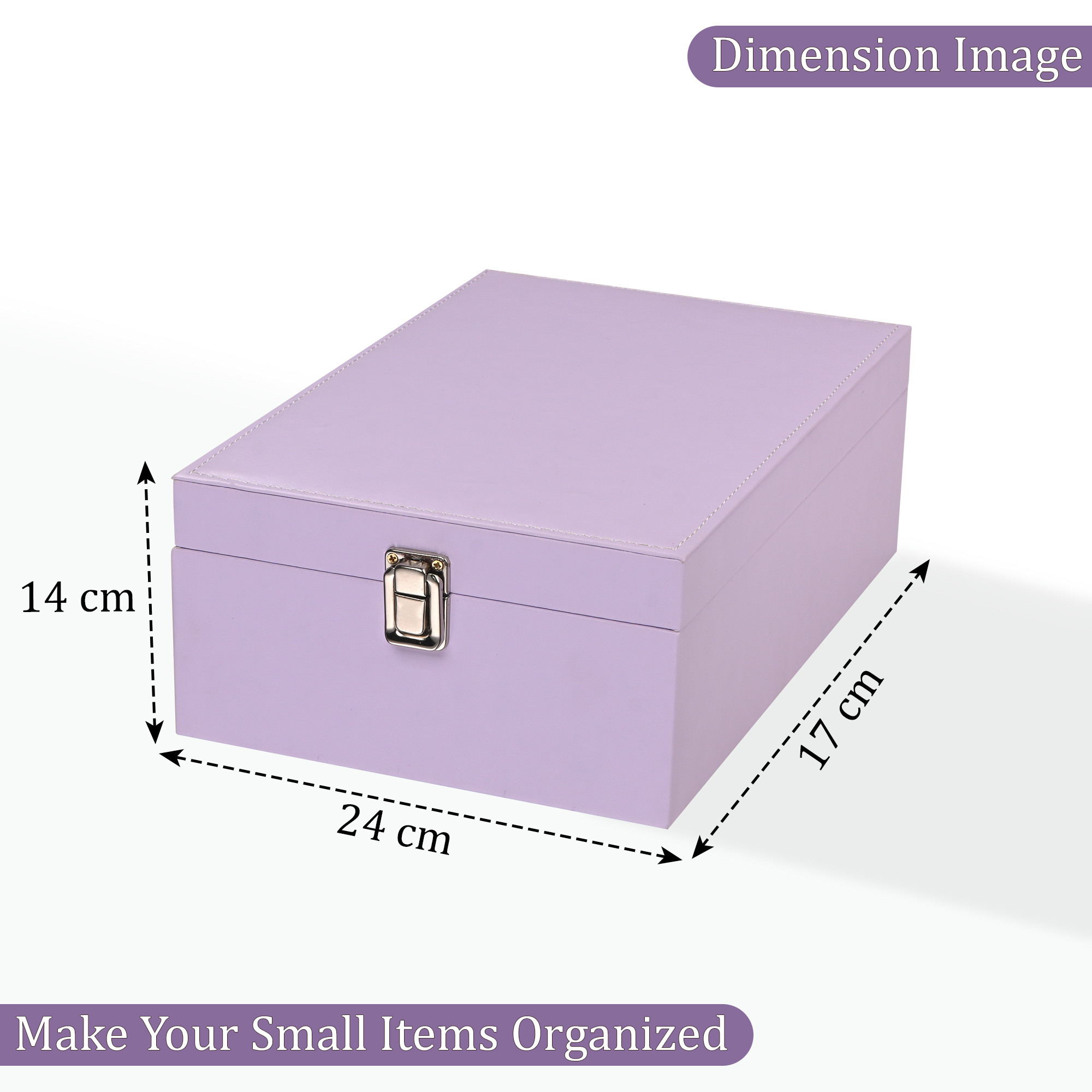 Leather Single Jewellery Box for Women  Girls  Lockable Necklace Ring Earring Organizer for Gift  Travel Friendly  Lavender