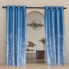 2 Pcs Polyester Door Curtains 7 Feet | Aesthetic Curtains for Bedroom and Living Room Decoration | Kitchen and Room Parda | Digital Matki Flower - Blue