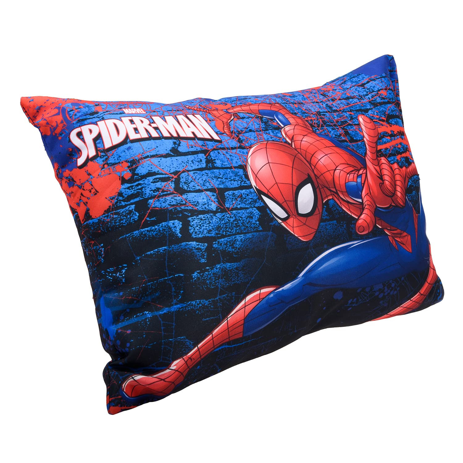 Marvel Spiderman Print Baby PillowPolyester Super soft Kids Pillow for Sleeping  Travel12 x 18 InchNavy Blue