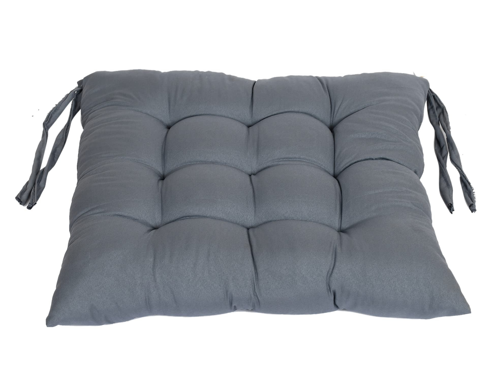 Microfiber Square Chair Pad Seat Cushion For Car Pad Office Chair IndoorOutdoor Dining Living Room Kitchen With Ties-Pack of 4 1818 Inch Grey