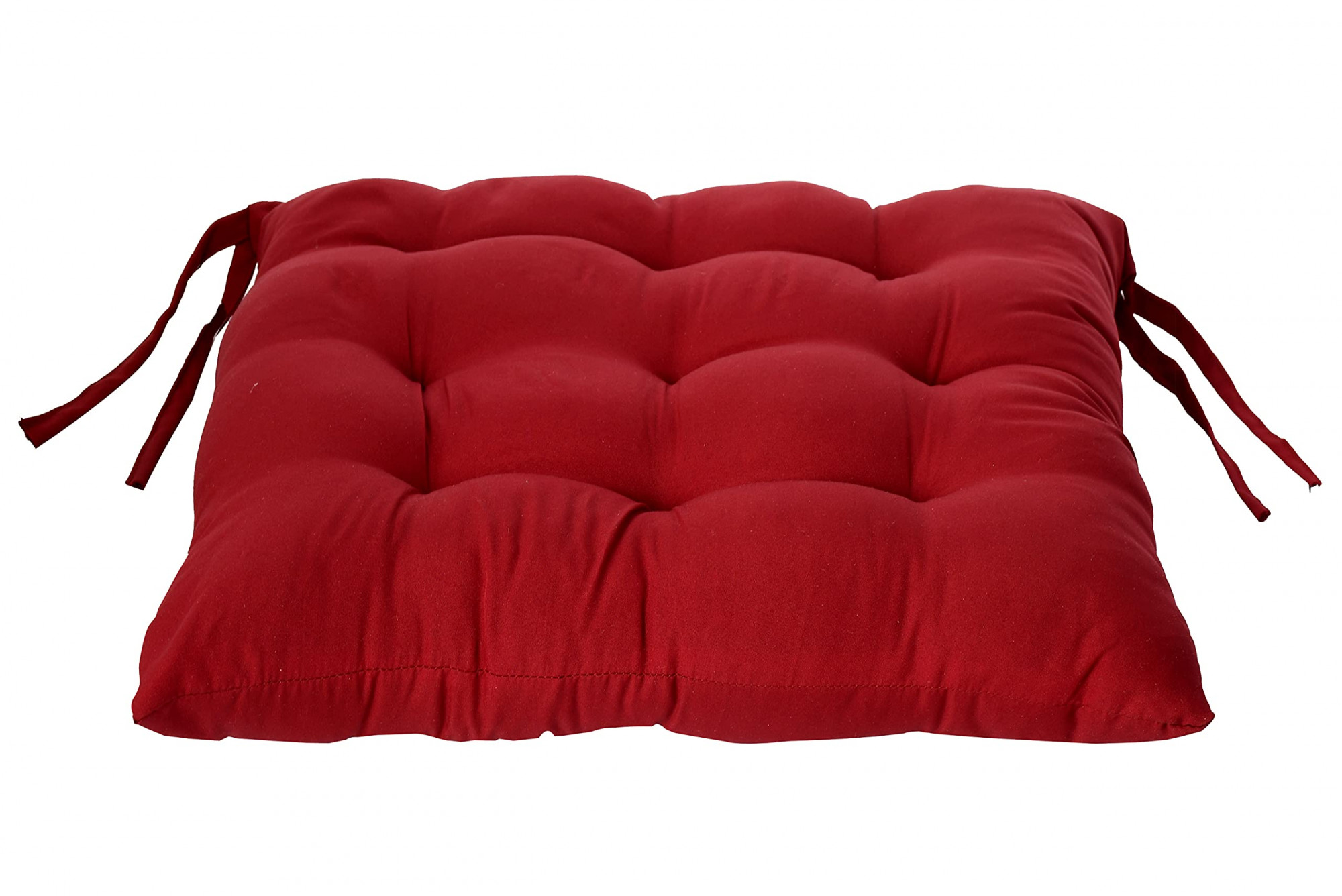 Microfiber Square Chair Pad Seat Cushion For Car Pad Office Chair IndoorOutdoor Dining Living Room Kitchen With Ties-Pack of 2 1818 Inch Maroon