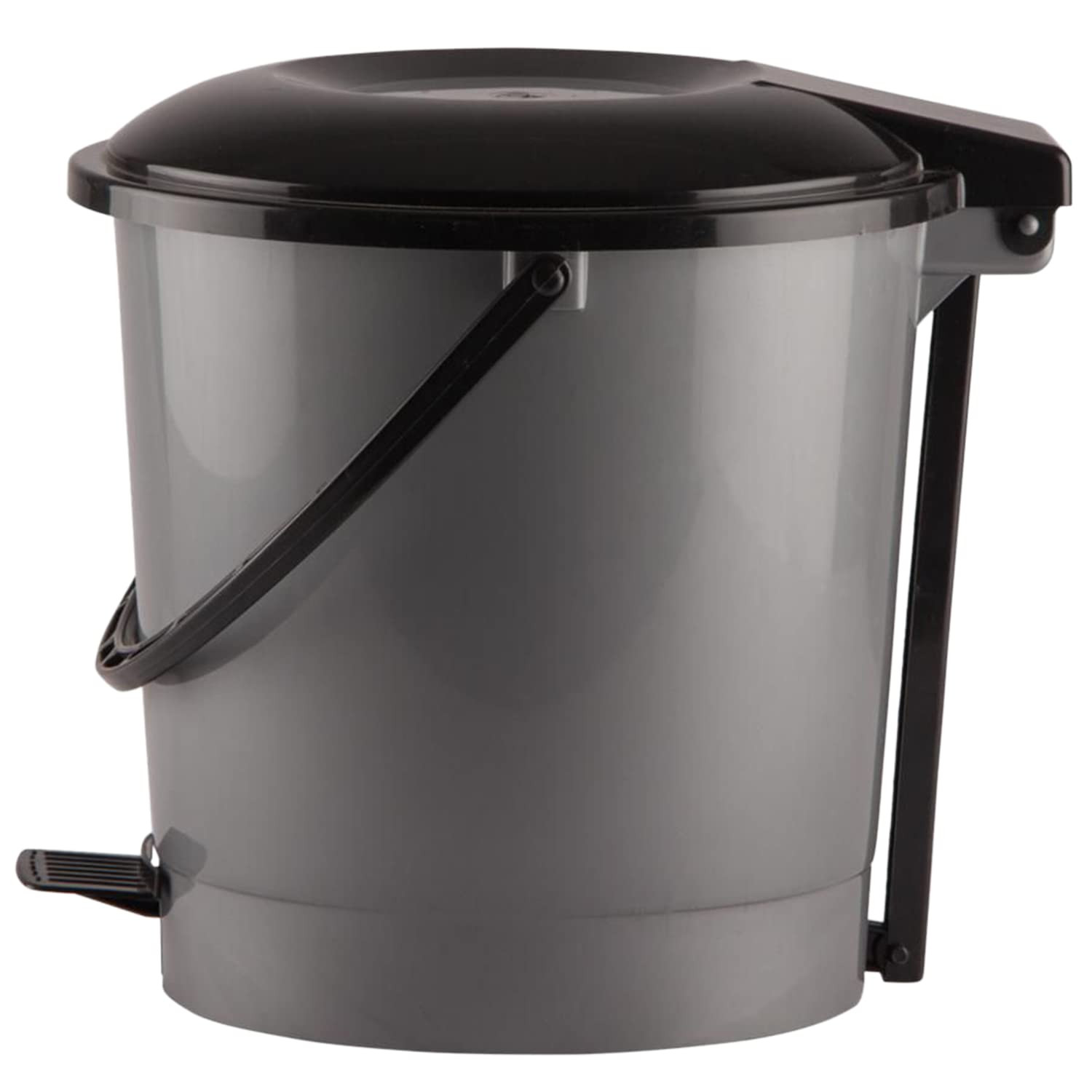 Multiuses Plastic Pedal Dustbin Waste Bin Trash Can With Handle 7 Litre- Pack of 2 Grey  Peach-47KM0757