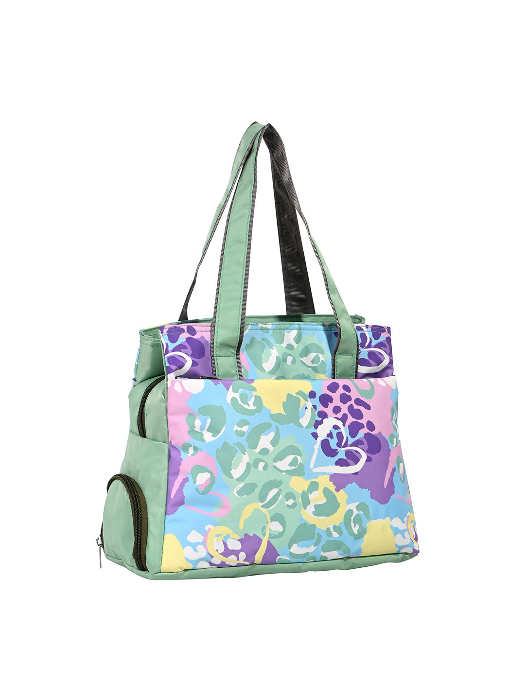 Nylon Womens Shoulder Bag with 7 Compartment  Hidden PocketMoney Pouches  Bottle Holder Stylish Waterproof Hand Bag  Green