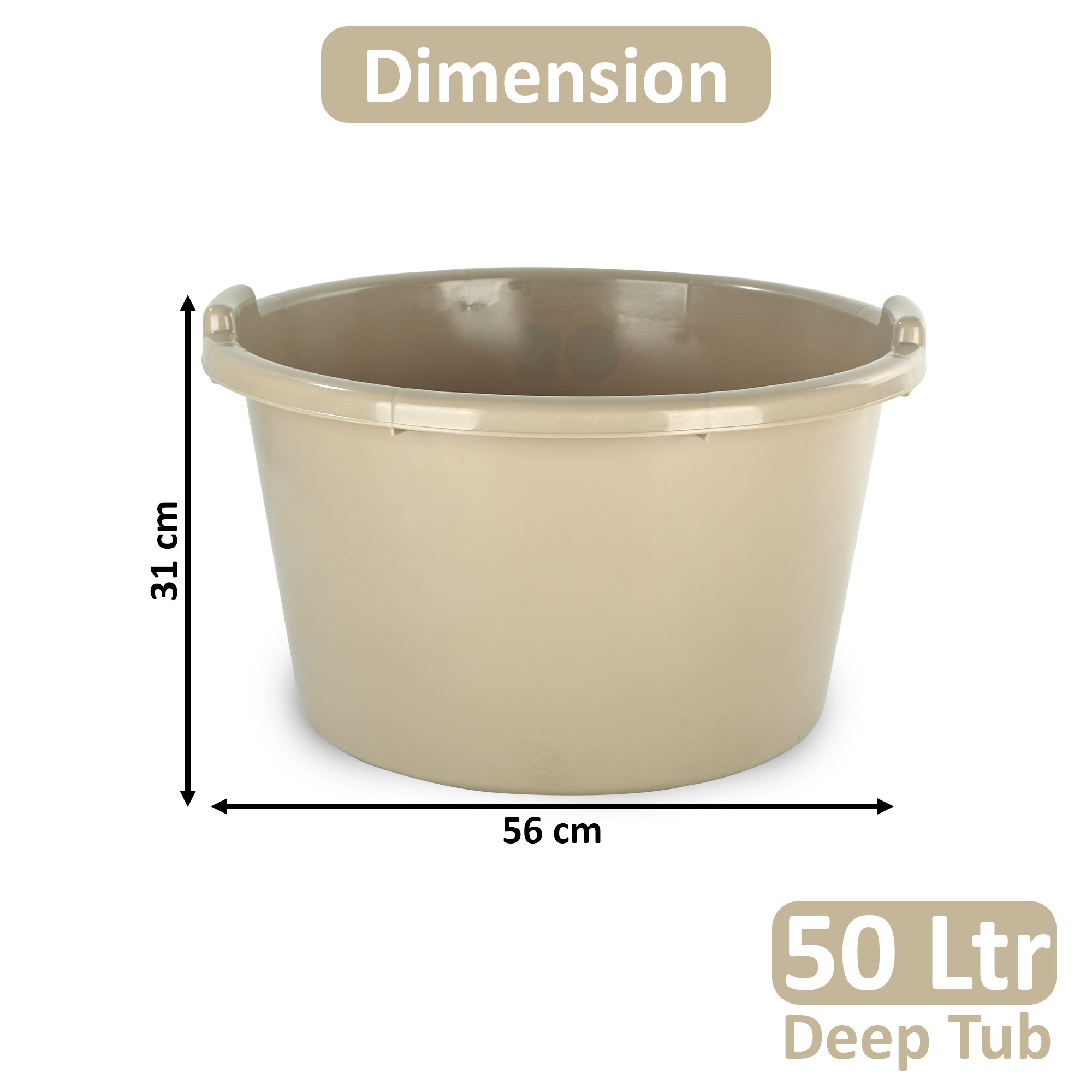 Plastic Bathing Tub Large Capicity for Home  Multipurpose Storage Washing Baby Bath Tub for Kids  Adult  Basin - Beige