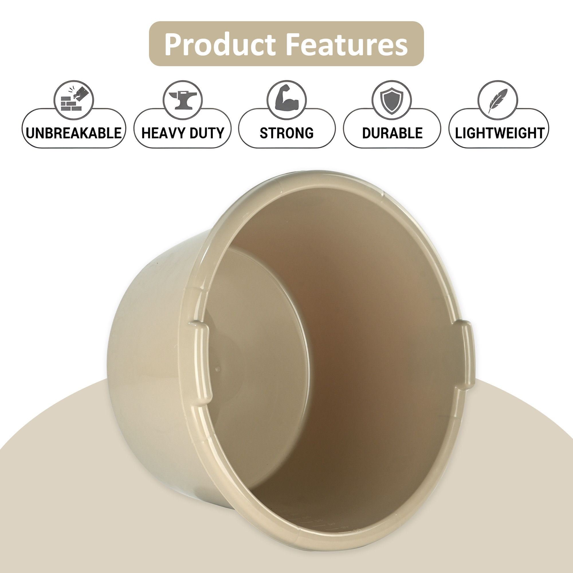 Plastic Bathing Tub Large Capicity for Home  Multipurpose Storage Washing Baby Bath Tub for Kids  Adult  Basin - Beige