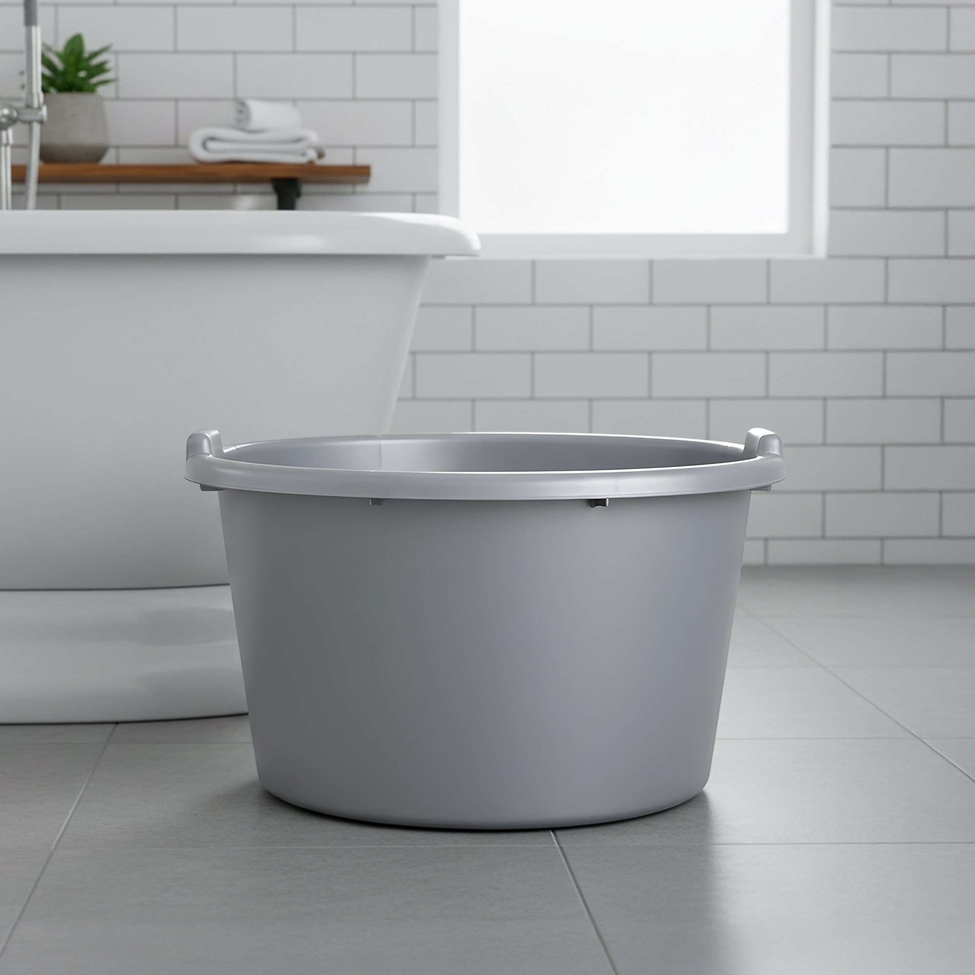 Plastic Bathing Tub Large Capicity for Home  Multipurpose Storage Washing Baby Bath Tub for Kids  Adult  Basin - Grey