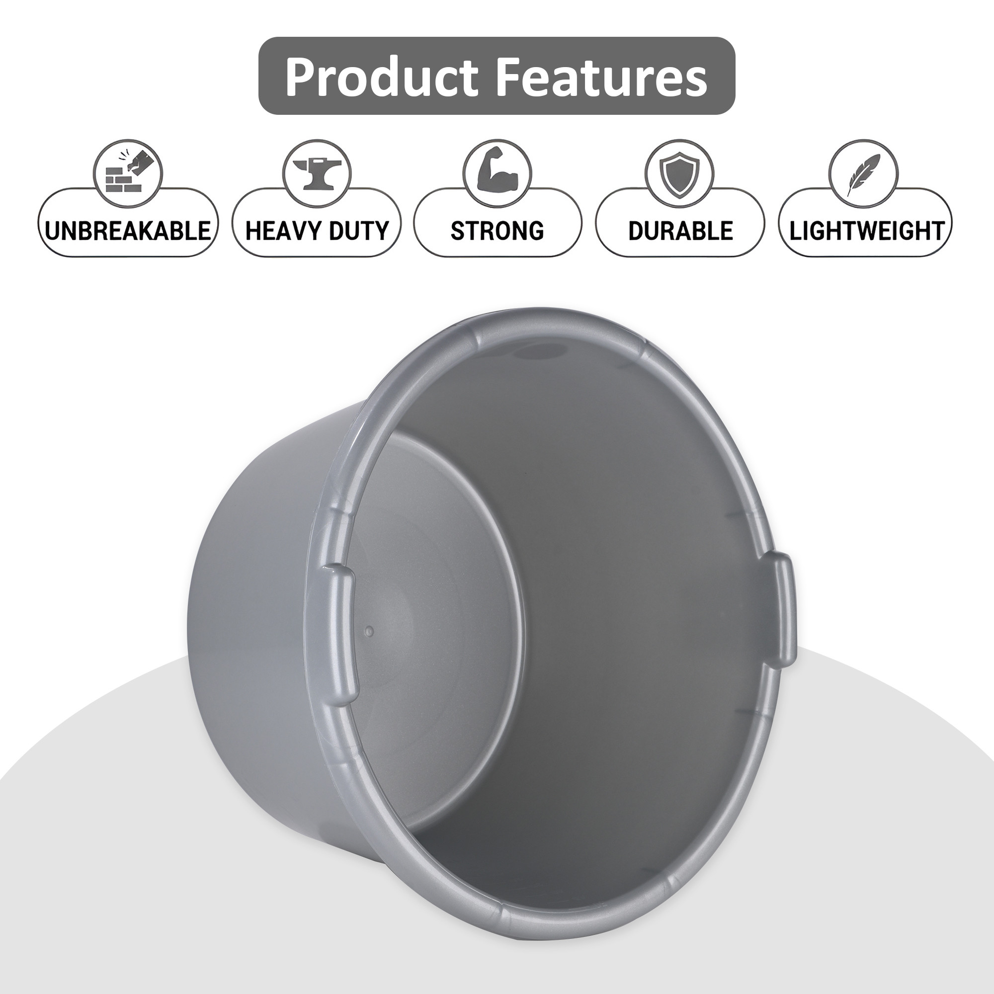 Plastic Bathing Tub Large Capicity for Home  Multipurpose Storage Washing Baby Bath Tub for Kids  Adult  Basin - Grey