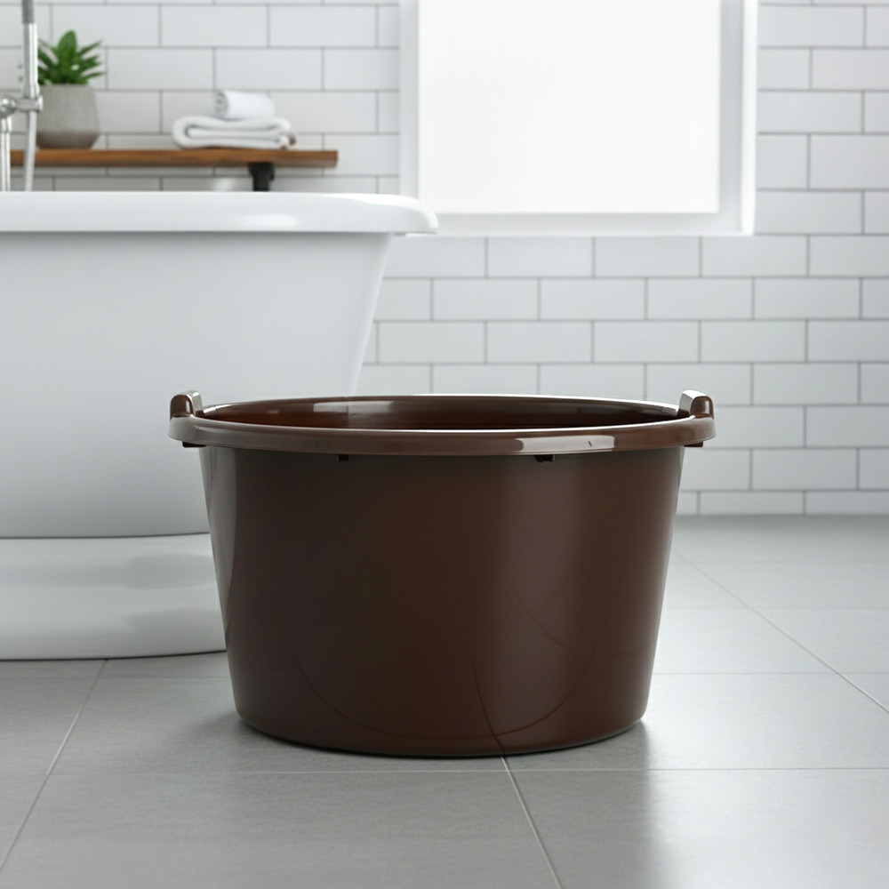 Image of Plastic Bathing Tub Large Capicity for Home | Multipurpose Storage, Washing, Baby Bath Tub for Kids &amp; Adult | Basin - Brown