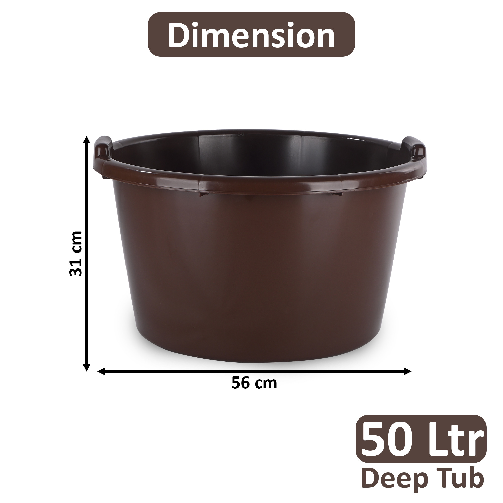 Plastic Bathing Tub Large Capicity for Home  Multipurpose Storage Washing Baby Bath Tub for Kids  Adult  Basin - Brown