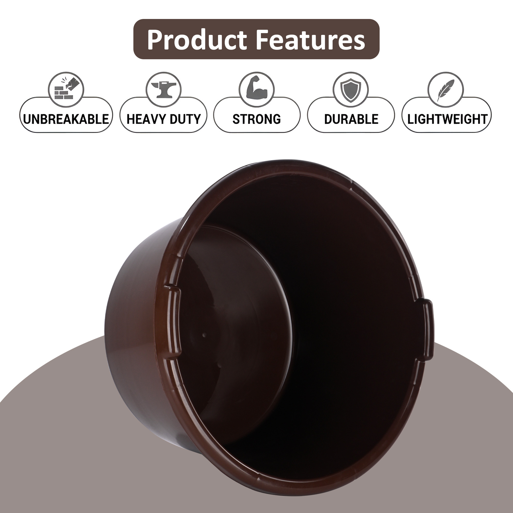 Plastic Bathing Tub Large Capicity for Home  Multipurpose Storage Washing Baby Bath Tub for Kids  Adult  Basin - Brown