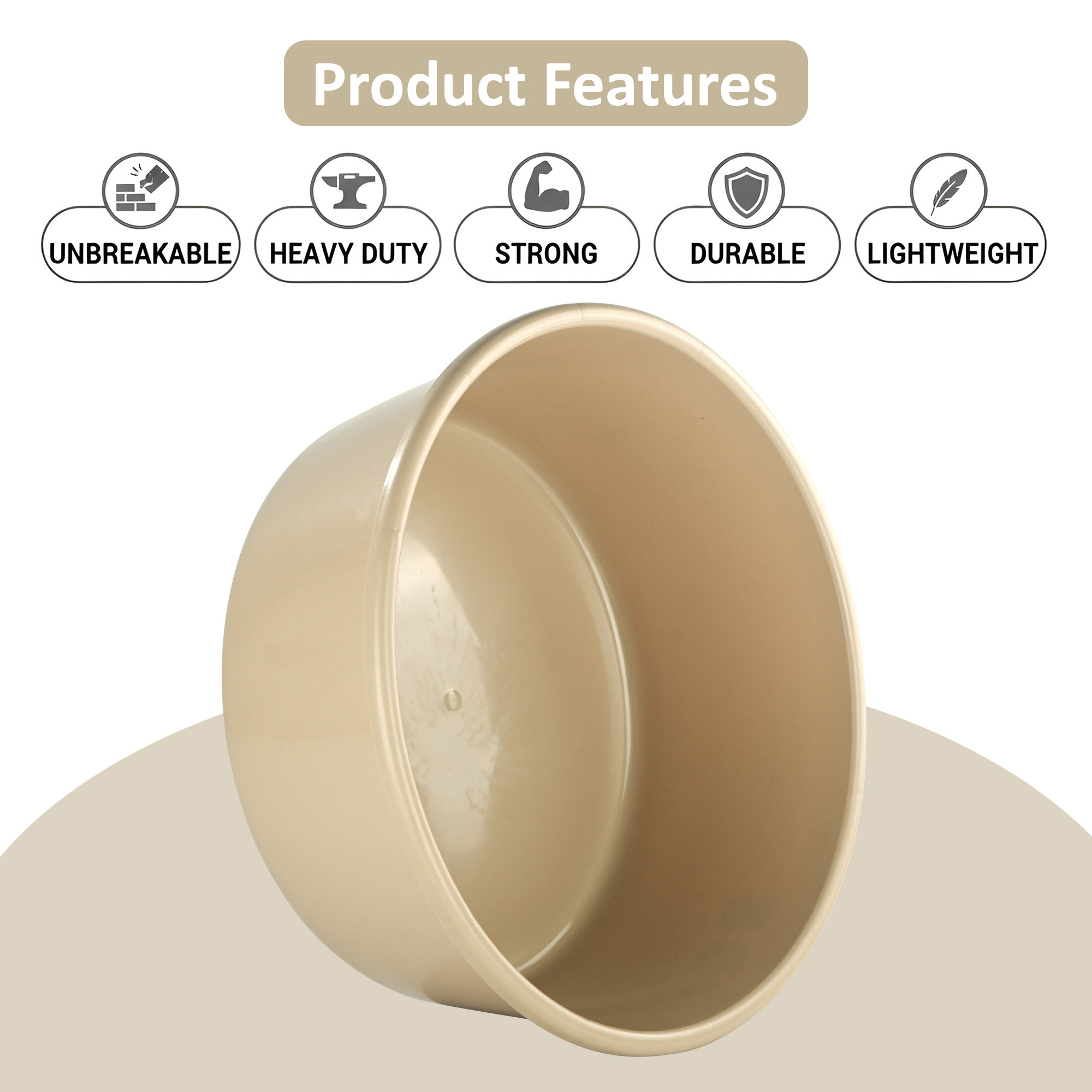 Plastic Bathing Tub Large Capicity for Home  Multipurpose Storage Washing Baby Bath Tub for Kids  Adult  Basin - Beige