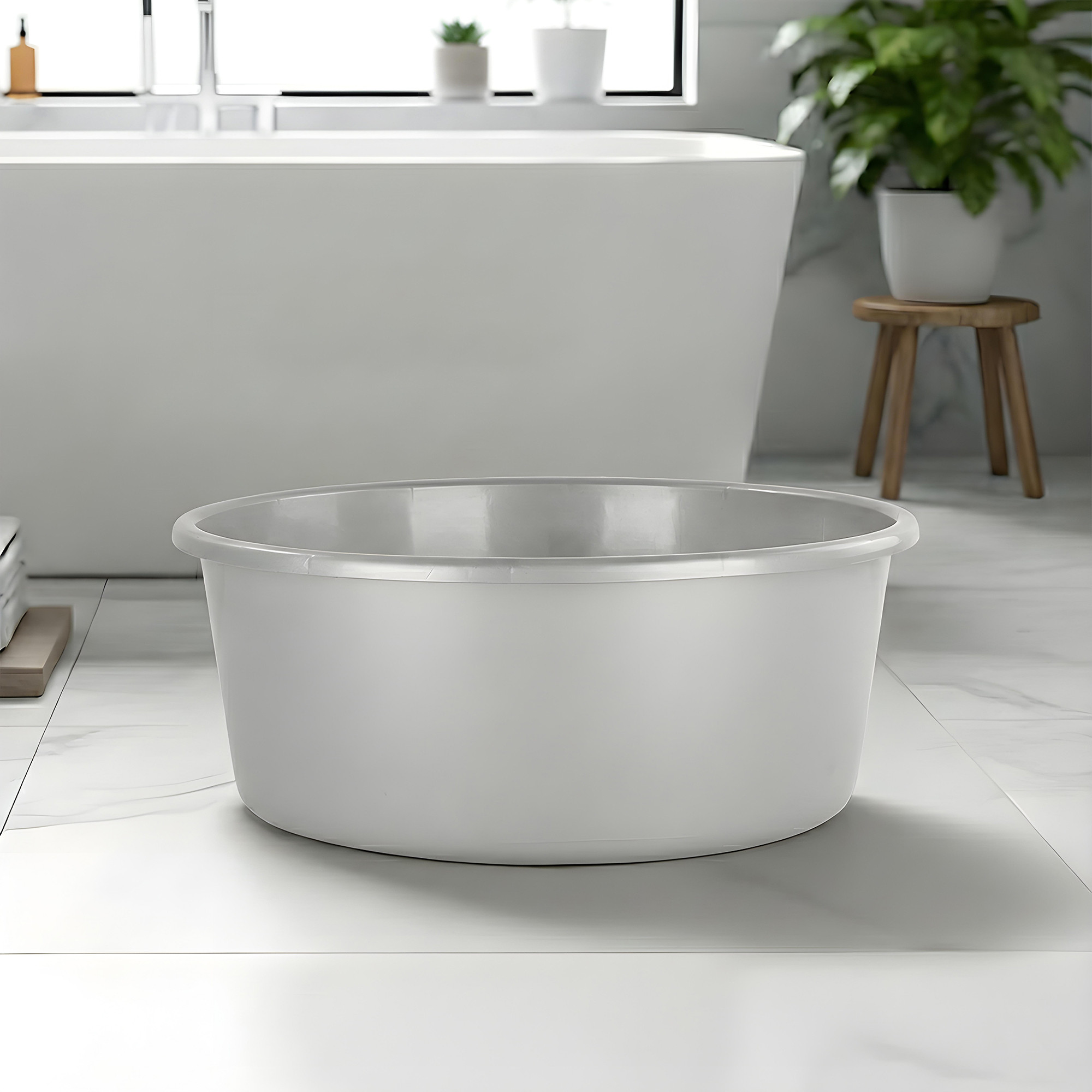 Plastic Bathing Tub Large Capicity for Home  Multipurpose Storage Washing Baby Bath Tub for Kids  Adult  Basin - Grey