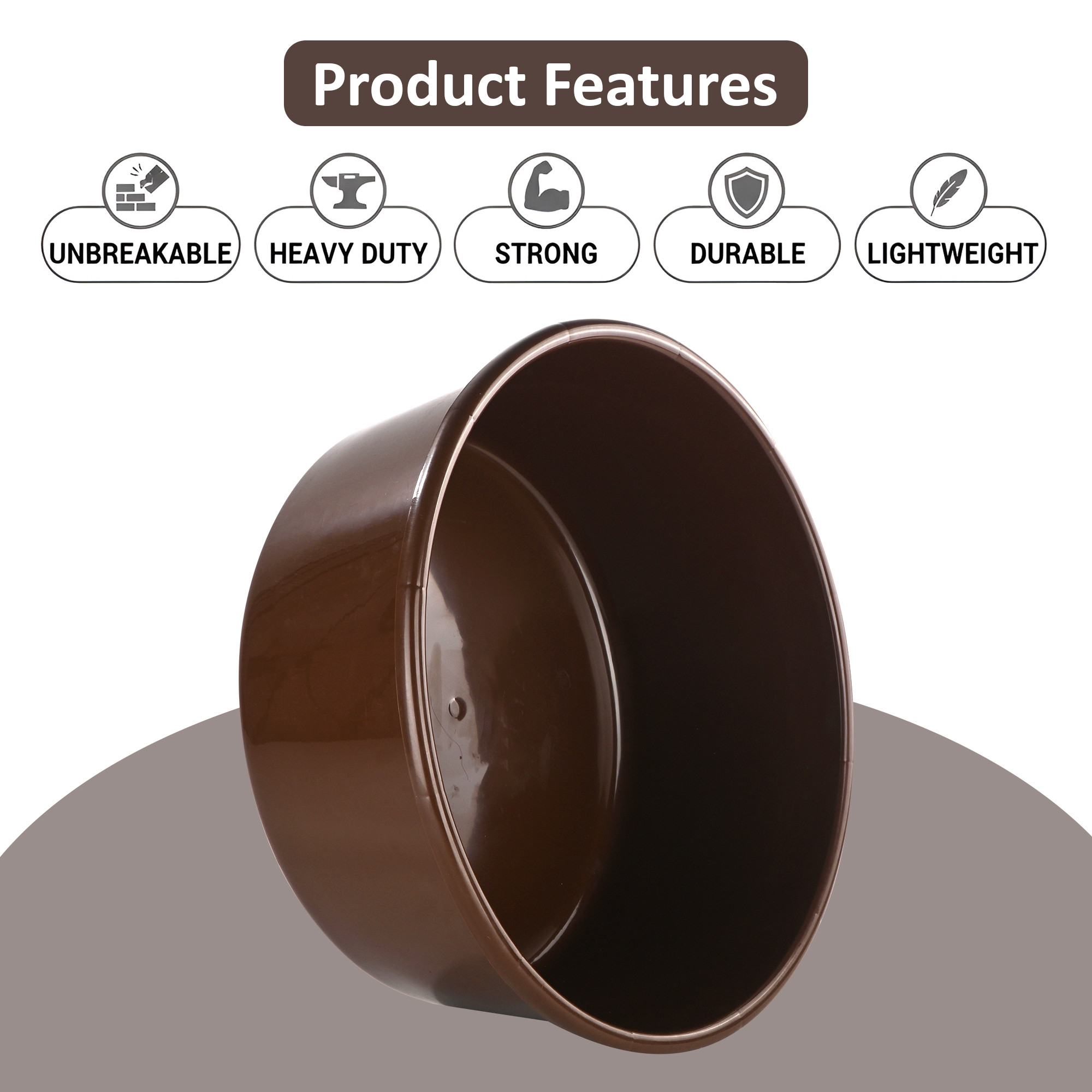 Plastic Bathing Tub Large Capicity for Home  Multipurpose Storage Washing Baby Bath Tub for Kids  Adult  Basin - Brown