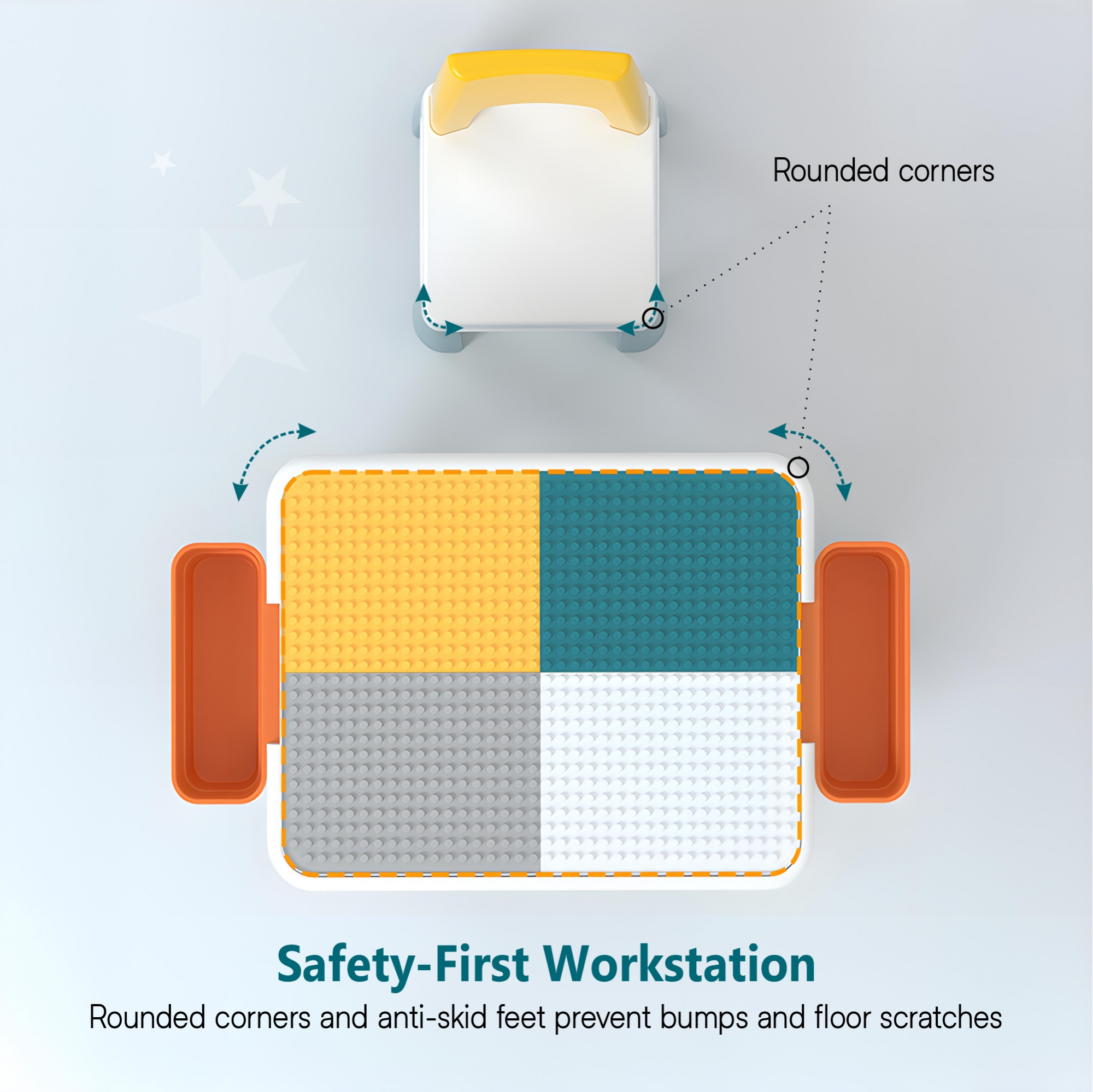 Plastic Kids Study Table and Chair Set  4 in 1 Multi-Functional Learner and Study Desk for Children 3-8 Years  Weight CapacityUpto45Kg  Yellow  Green