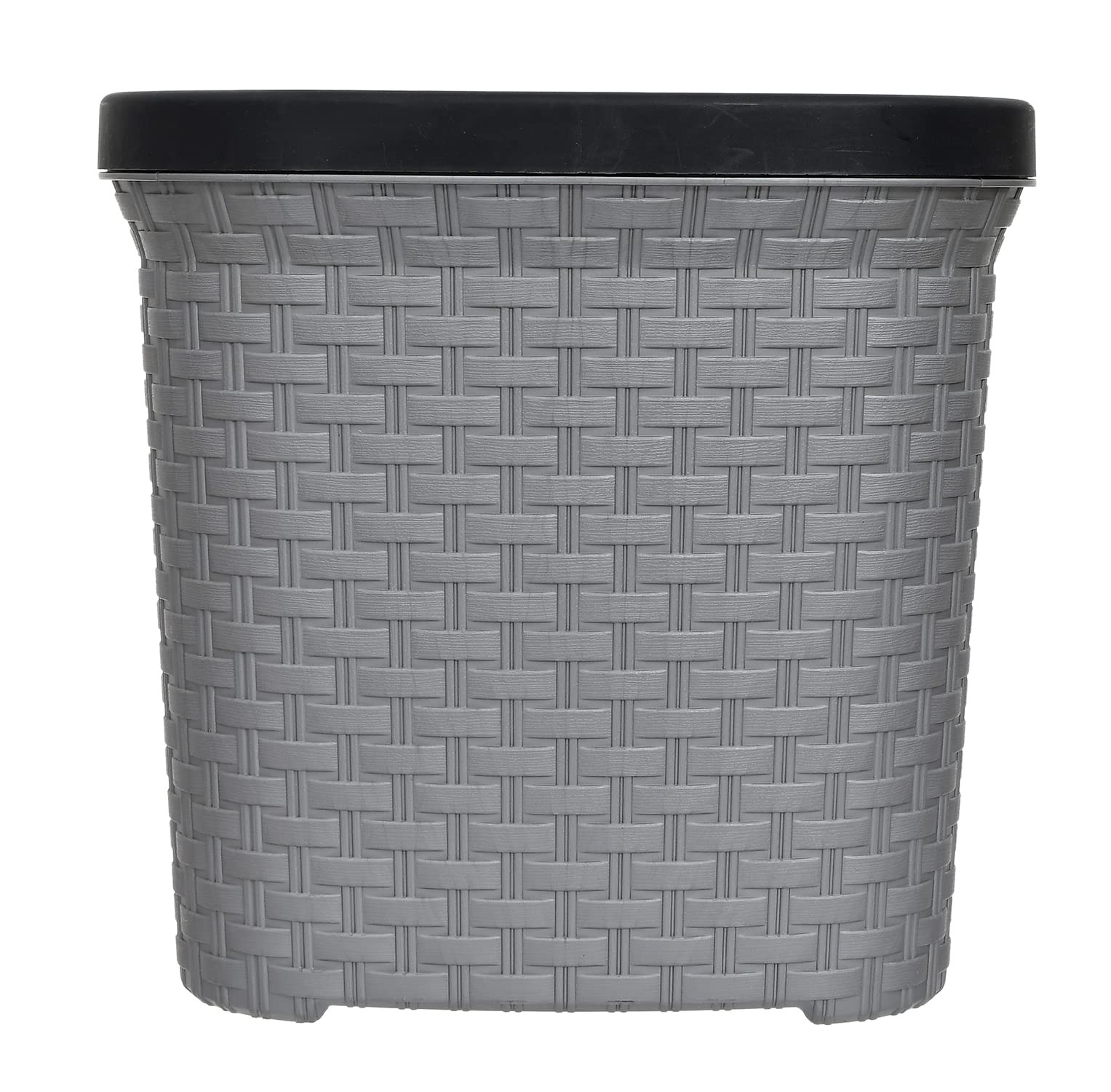 Plastic Open Dustbin Garbage Bin Trash Can Waste Bin  7 Litre Grey-47KM0711